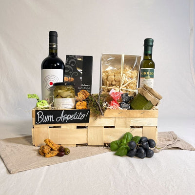 Mediterraner Korb – Antipasti und Wein
