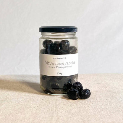 Schwarze Oliven – trocken eingelegt (170 g)